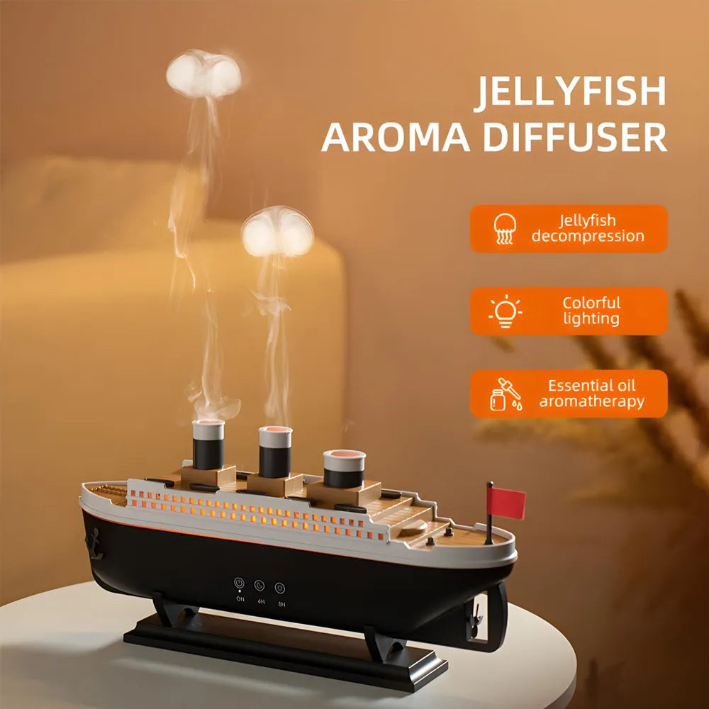 Titanic Air Humidifier 250ml – Difuzer me Drita, Avull dhe Kontroll me Telekomandë