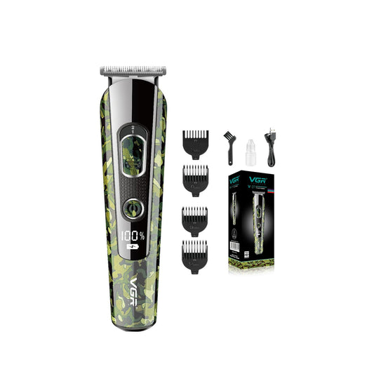 VGR V-271 – Trimmer për meshkuj me dizajn ushtarak, tehë çeliku dhe bateri 150 min