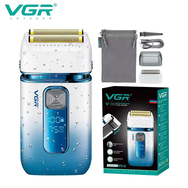 VGR V-362 SUPER TRIM – Makinë Profesionale Rroje me Dy Foila Titaniumi, Dy Shpejtësi & Rezistencë ndaj Ujit IPX6