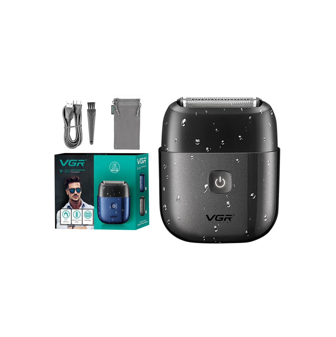 VGR V-340 – Rroje Profesionale për Meshkuj me Bateri 600mAh dhe Rezistencë ndaj Ujit IPX7