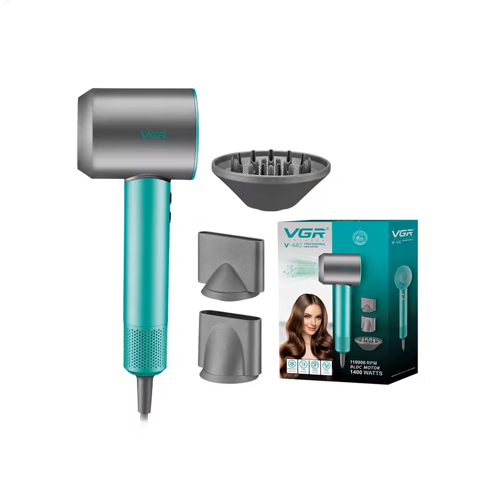 VGR V-440 - Tharëse Profesionale Flokësh me Motor BLDC 110,000 RPM – 1400W, Teknologji Ioni dhe Mbrojtje nga Mbinxehja
