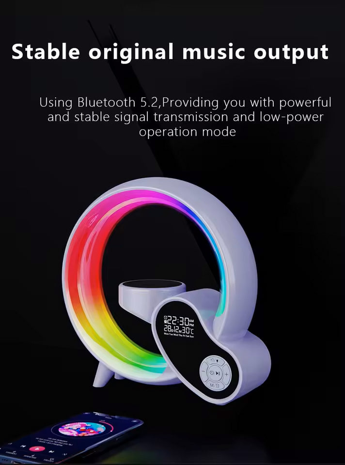 Altoparlant Bluetooth Inteligjent 7-në-1 – Karikim Wireless, Orë & Alarm