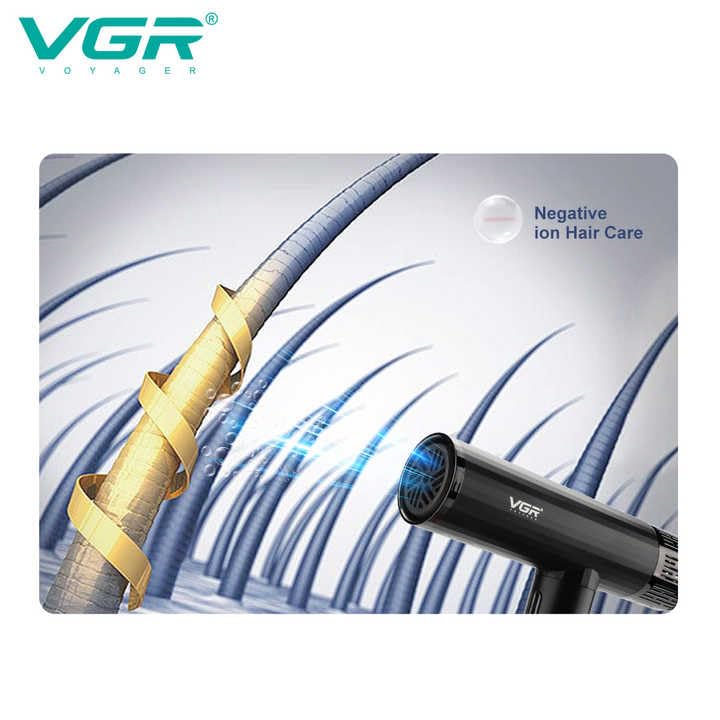 VGR V-427 Tharëse Profesionale Flokësh – 110,000 RPM High-Speed BLDC Motor, 1900W, 3 Shpejtësi & 4 Temperatura, Cool Shot, Aksesore Magnetikë