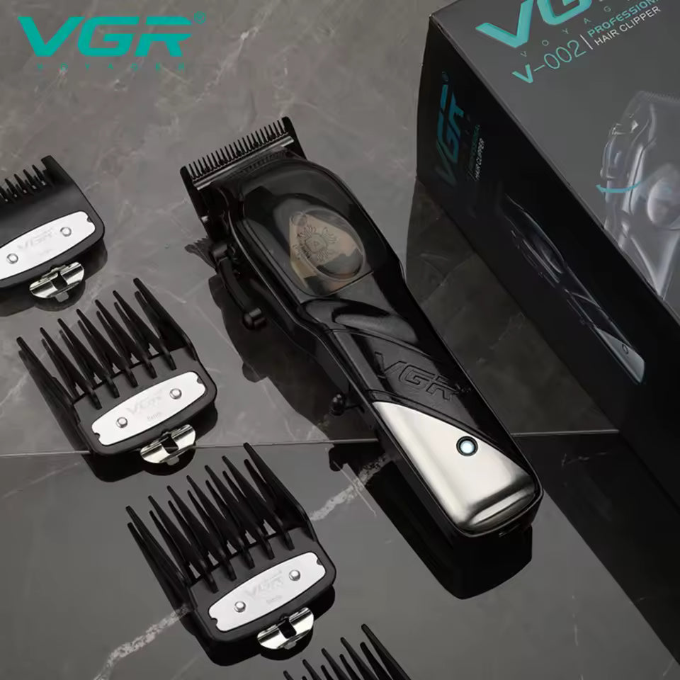 VGR V-002 Trimmer Profesional – 9000 RPM, Motor Magnetik, Pa Kabëll & i Rikarikueshëm