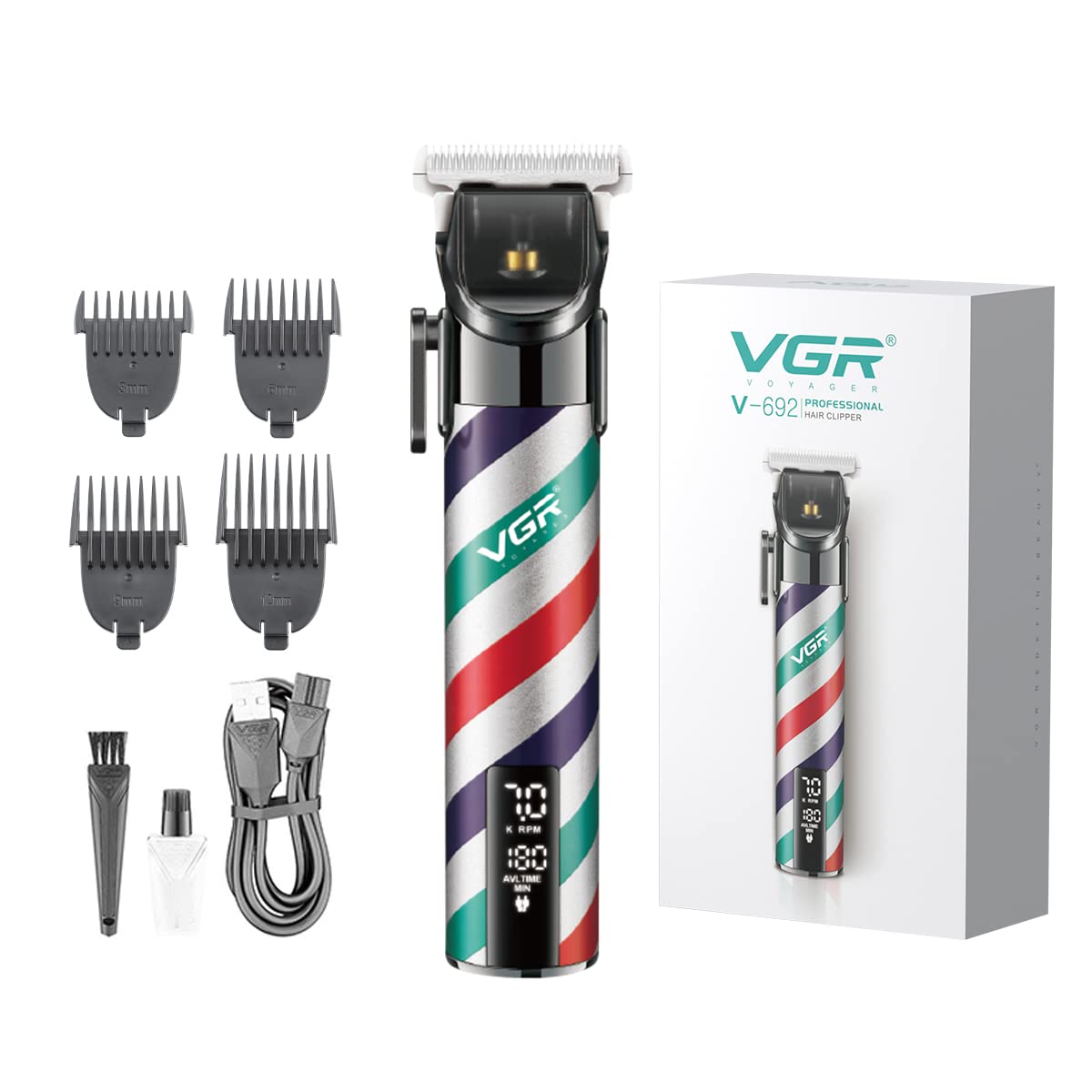 VGR V-692 – Trimmer Profesional për Flokë & Mjekër me Bateri 2000mAh