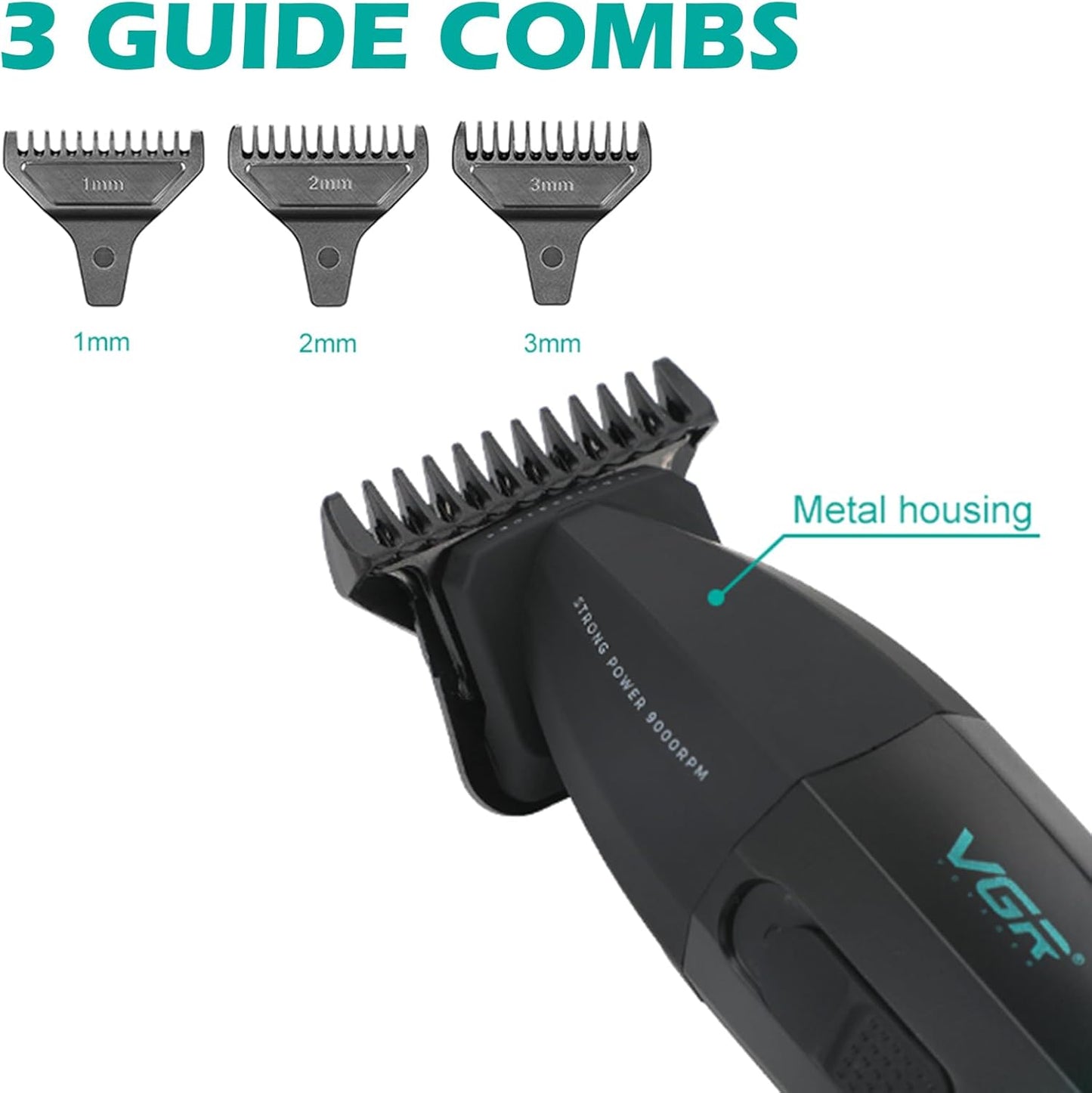 VGR 906 – Trimmer Zero Gap me 9000RPM, Teh DLC carbon steel T-Blade