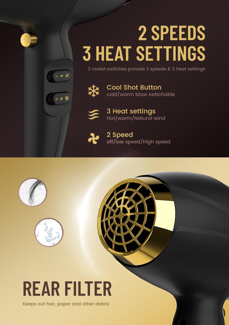 IPARAH P-340 – Tharëse Premium Flokësh me Jonizim, 2400W, për Sallon & Përdorim Personal, me 3 Nivele Temperature dhe Mbrojtje nga Mbinxehja