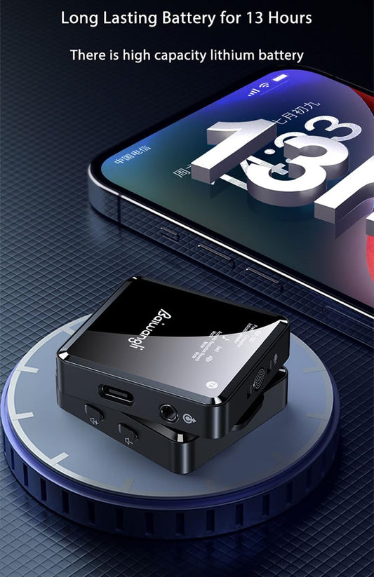 Mikrofon Wireless BKN F11-2 3-në-1 me Reduktim Zhurme, për YouTube, TikTok, Video & Livestream (2 Transmetues)