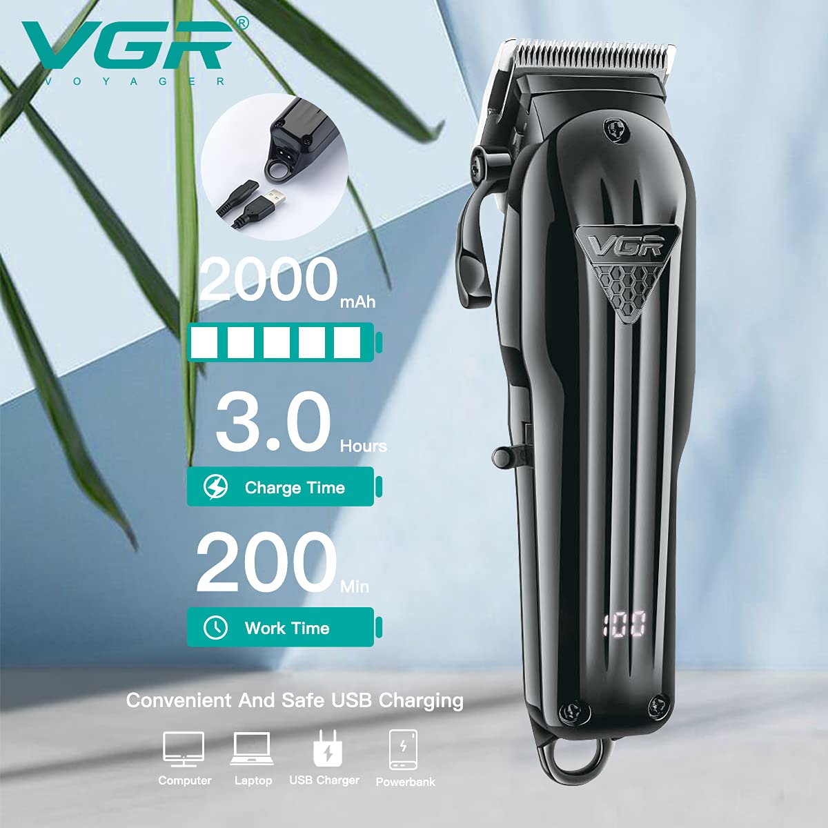 VGR V-282 – Trimmer Profesional me Ekran Digjital