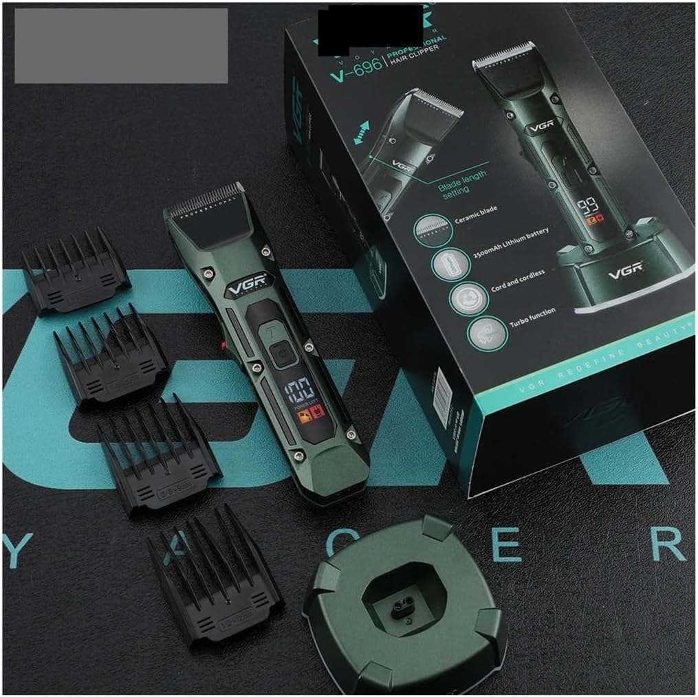 VGR V-696 Makinë Profesionale Rroje për Meshkuj – Teh Qeramike, Bateri 2500mAh, 300 Min Përdorim, Buton Turbo