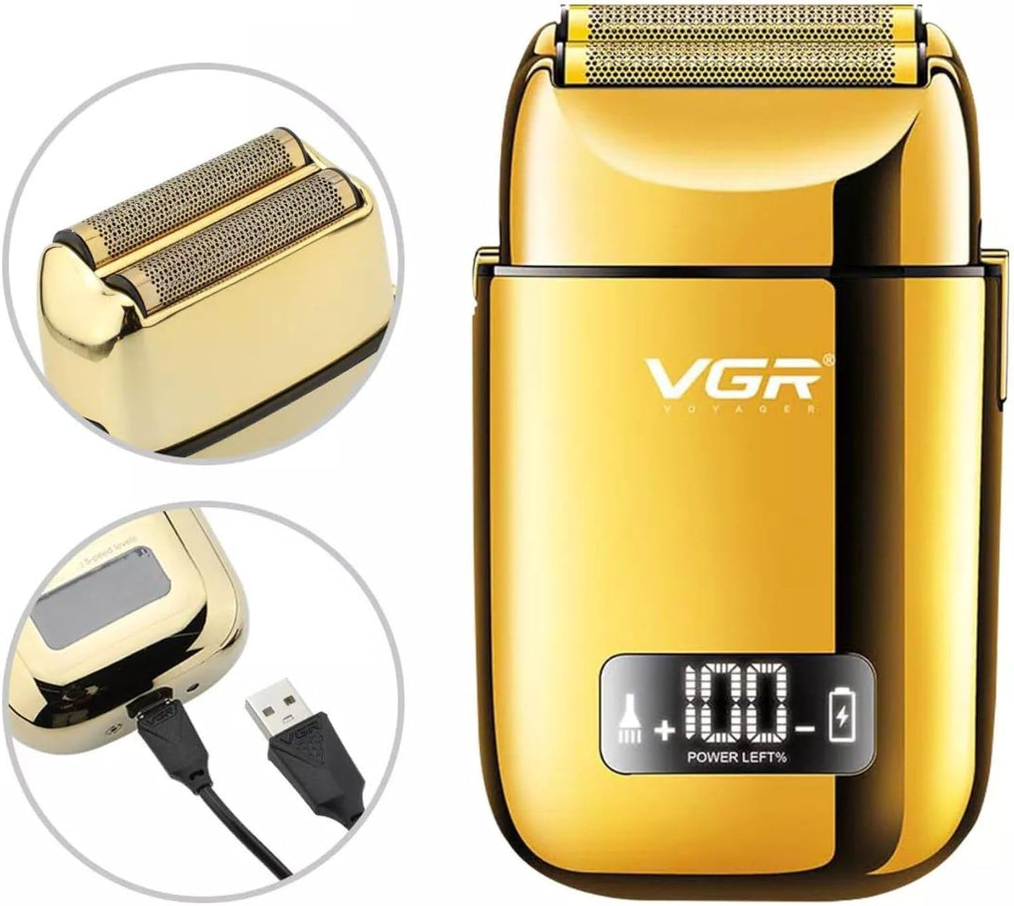 VGR V-338 – Rrojë Profesionale me 2 Folie, e Rikarikueshme me Motor të Fuqishëm dhe Bateri 1400mAh