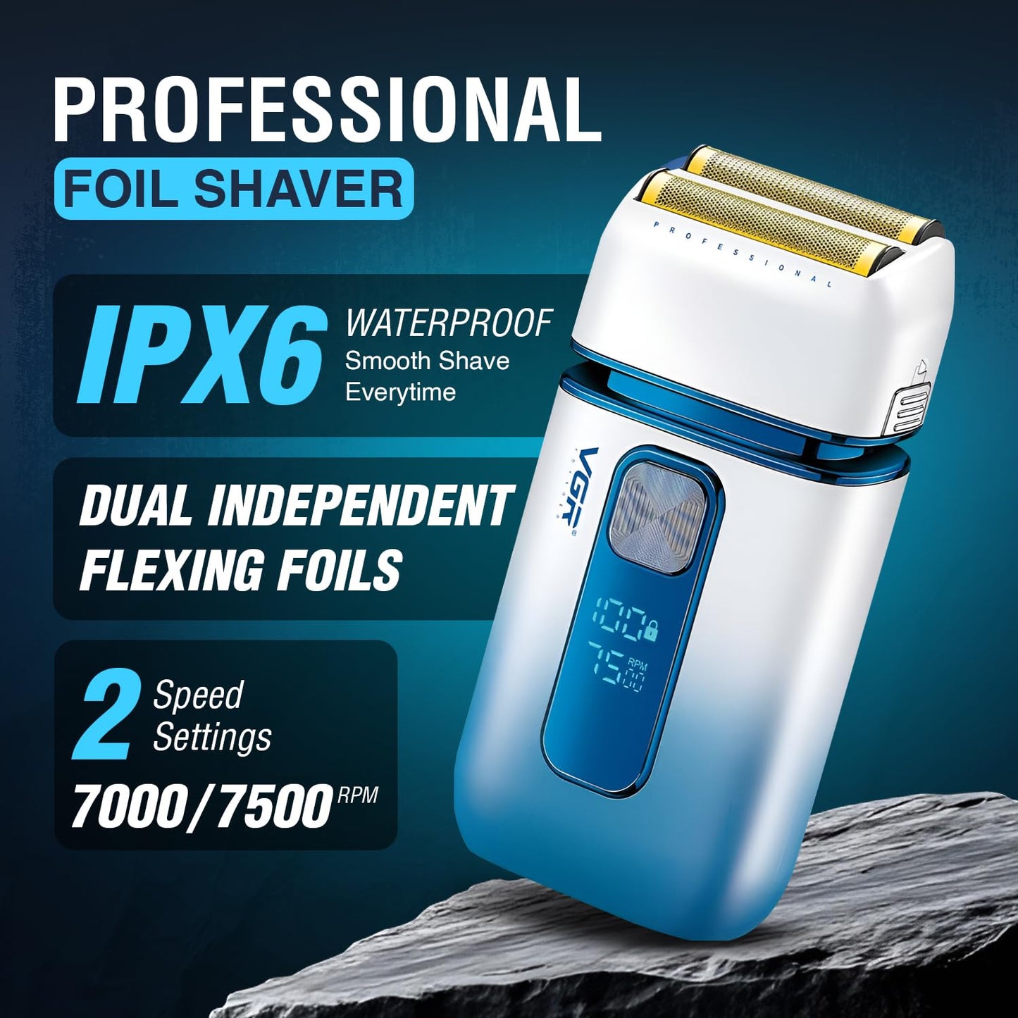 VGR V-362 SUPER TRIM – Makinë Profesionale Rroje me Dy Foila Titaniumi, Dy Shpejtësi & Rezistencë ndaj Ujit IPX6