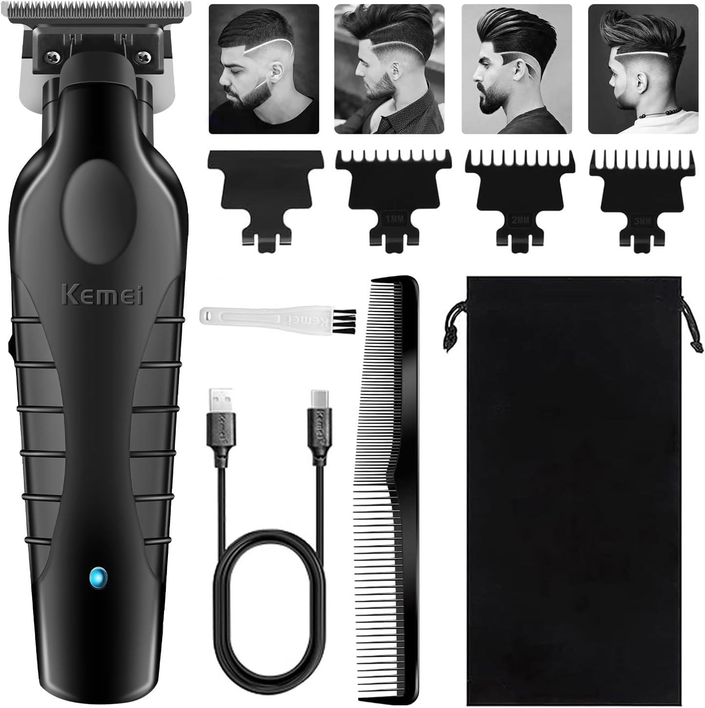 Kemei KM-2299 – Clipper, Zero-Gap, Teh T-Blade, Bateri 1200mAh, Rikarikueshme