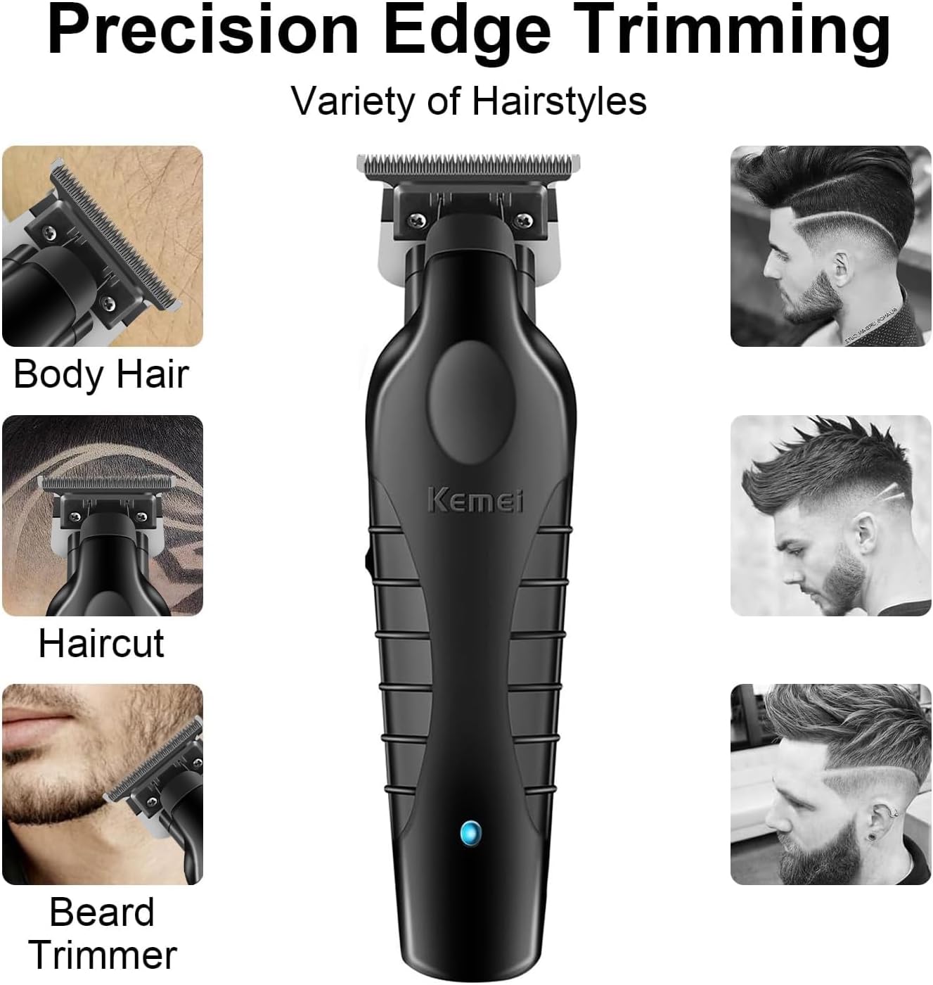 Kemei KM-2299 – Clipper, Zero-Gap, Teh T-Blade, Bateri 1200mAh, Rikarikueshme