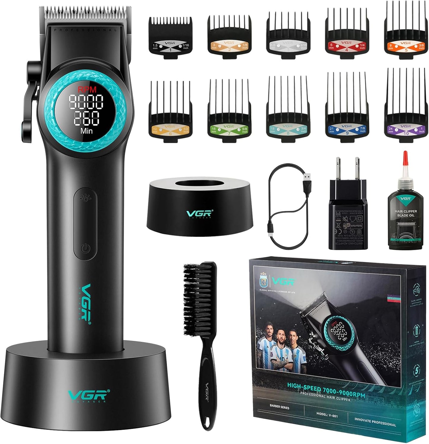 VGR V-001 - Makine Profesionale për Flokë dhe Mjekër, E Zezë