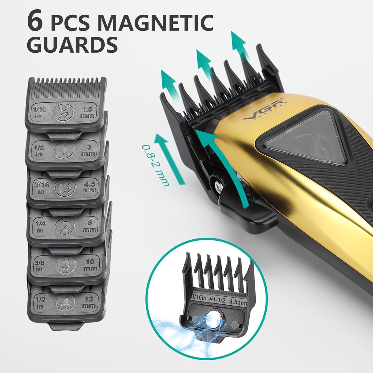 VGR 015 – Makine Profesionale Pa Kabllo për Flokë dhe Mjekër, Motor VECTOR 9000 RPM