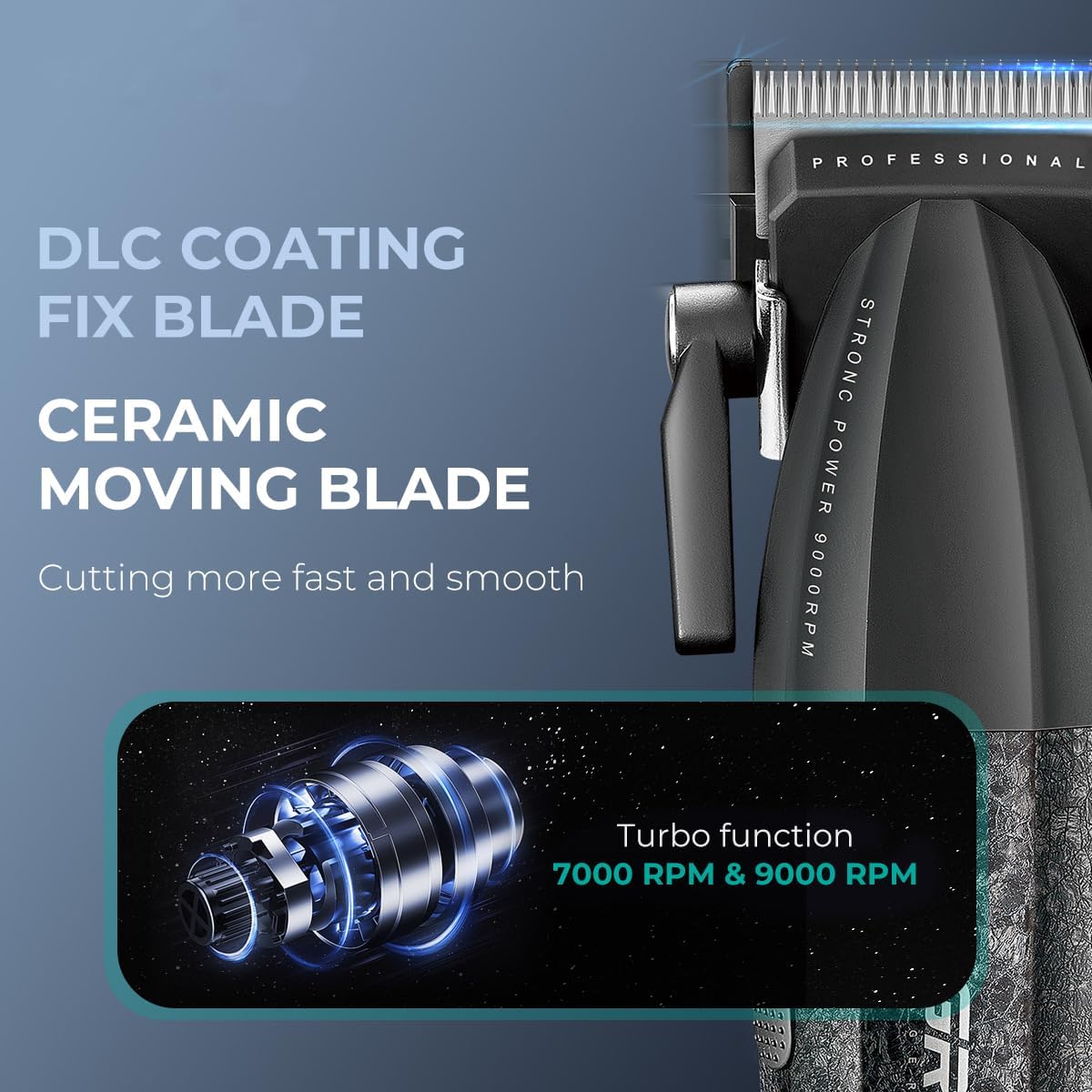 VGR V-640 – Set Profesional Klipër & Trimmer, Motor 9000 RPM, Tehë Qeramike DLC, Bateri 2500mAh & 2000mAh, Zero Gap T-Blade, 9 Krehera, Ekran LED,  Ngjyrë e Kuqe & e Zezë