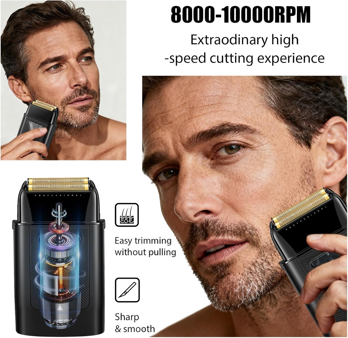 VGR V-334 Foil Shaver 10000RPM – Rroje Elektrike Profesionale me Double Titanium Foils & LED Display