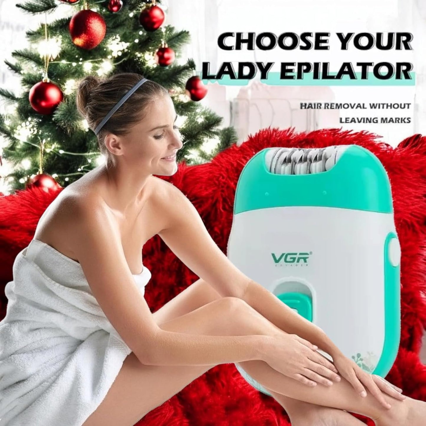 VGR V-726 Epilator Profesional për Femra | Wet & Dry, Pa Kabllo, 60 Min Runtime