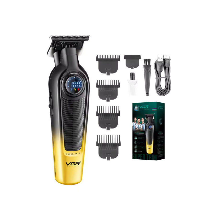 VGR V-996 – Makinë Profesionale Rroje pa Kabull me Ekran LED, Teh Titanium & Qeramik, 7000 RPM, Bateri 2000mAh