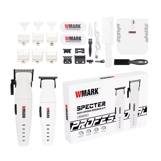 WMARK NG-8632 Professional Hair Clipper & Trimmer Kit – Metal Body, Magnetic Motor, 2 Speed, 180 & 240 Min Runtime