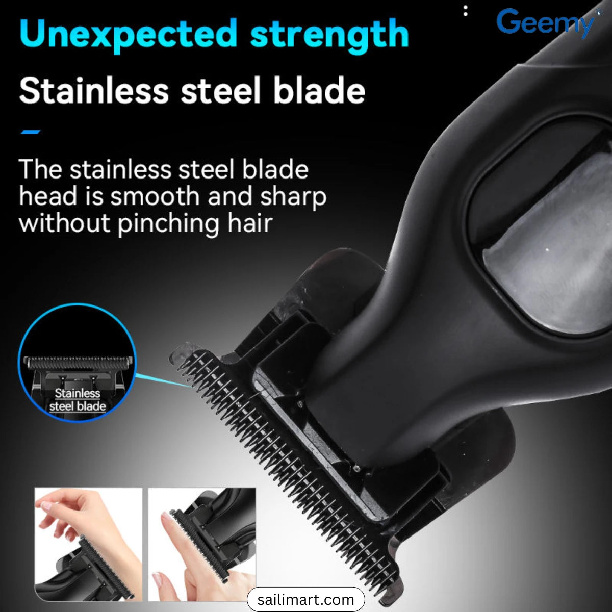 Geemy GM-8080 – Makinë Profesionale për Meshkuj (7000 RPM, 1200mAh, Type-C)