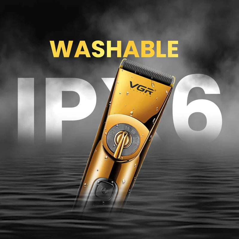 VGR V-663 – Makineri profesionale për flokë me tehë qeramike & titani, 5 nivele prerjeje + 6 krehera