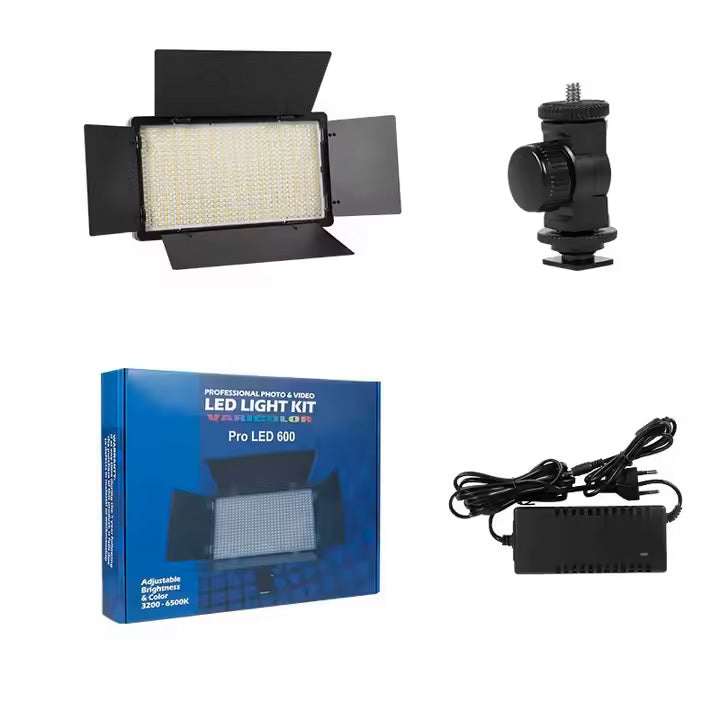 Dritë Profesionale LED AEVYVKV LED-600 – Panel për Fotografim & Video me Temperaturë të Rregullueshme 3200K-5600K