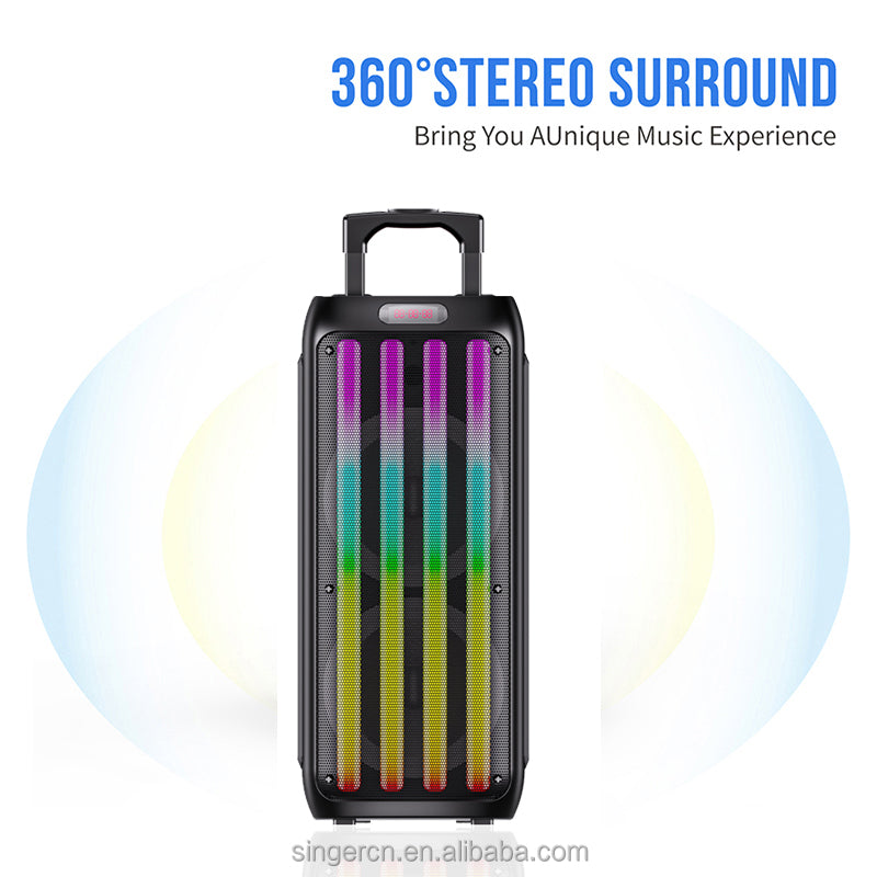 ZQS8232 Altoparlant Wireless DJ 8 Inç me LED – Karaoke Portativ dhe Sistemi i Tingullit për Festa