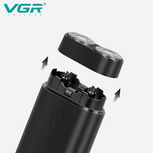 VGR V-341 Mini Rrojëse Elektrike për Meshkuj – Dy Tehe Inox, Ekran LED, USB, IPX6 Waterproof