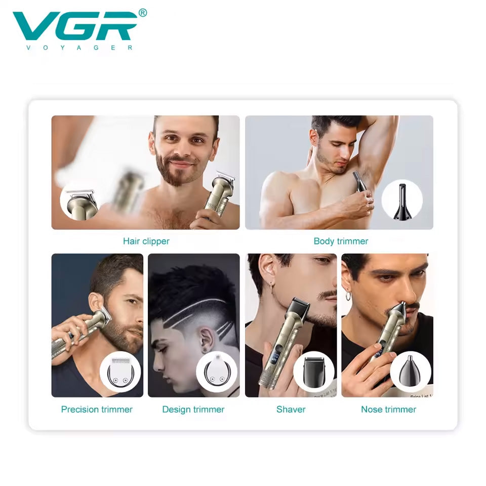 VGR V-109 – Set profesional 6-në-1 i papërshkueshëm nga uji, për flokë, mjekër, hundë dhe trup