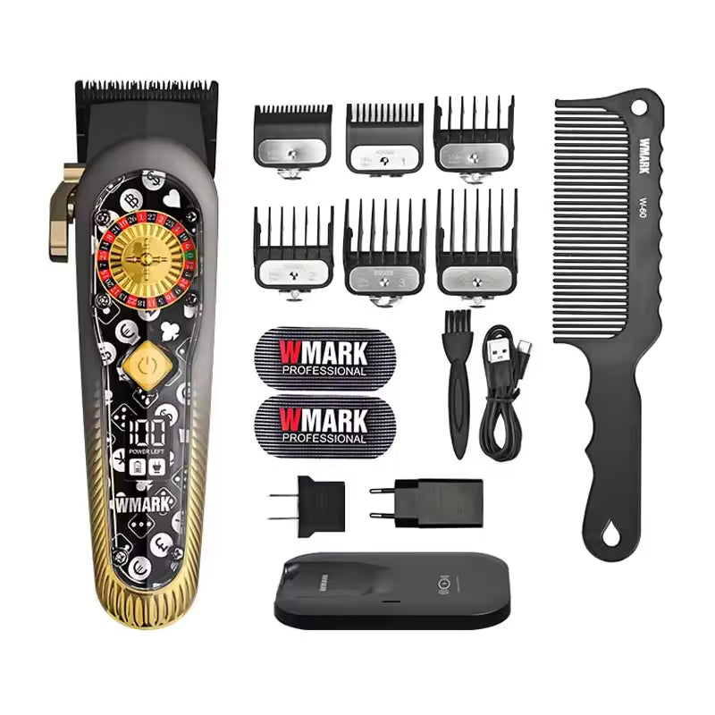 WMARK NG-134 Trimmer Profesional pa Tela, Masakër Saloni me LED dhe 440C Precision Blades