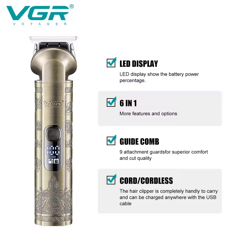 VGR V-109 – Set profesional 6-në-1 i papërshkueshëm nga uji, për flokë, mjekër, hundë dhe trup