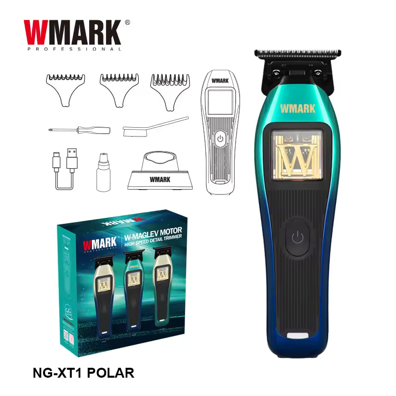 WMARK NG-XT1 Vector Motor Detail Trimmer – Makineri Profesionale për Prerje Precize Flokësh dhe Mjekre (10,000RPM, 2000mAh, Thika DLC 0.1mm)
