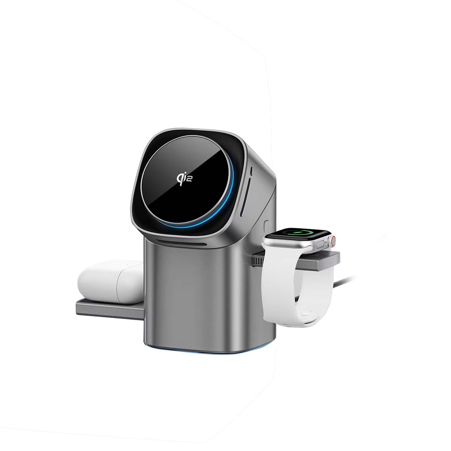 Karikues Wireless Magnetik 3-në-1 Qi2 – 15W Fast Charging për iPhone, Apple Watch dhe AirPods