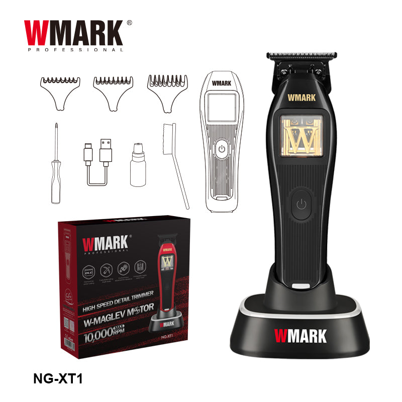WMARK NG-XT1 Vector Motor Detail Trimmer – Makineri Profesionale për Prerje Precize Flokësh dhe Mjekre (10,000RPM, 2000mAh, Thika DLC 0.1mm)