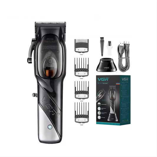 VGR V-002 Trimmer Profesional – 9000 RPM, Motor Magnetik, Pa Kabëll & i Rikarikueshëm