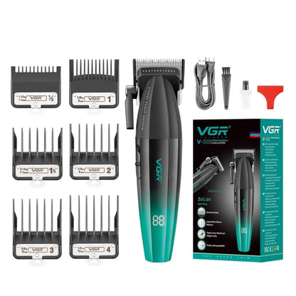 VGR 003 – Makinë Profesionale për Flokë dhe Mjekër, 9000 RPM, Ekran LED, Gold