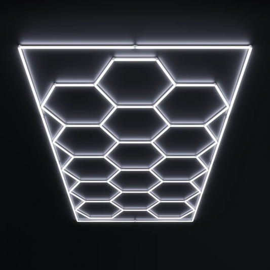Dritë Gjeniale & Moderne – Kit LED 15 Hexagonësh me Kornizë dhe Ndriçim të Rregullueshëm!