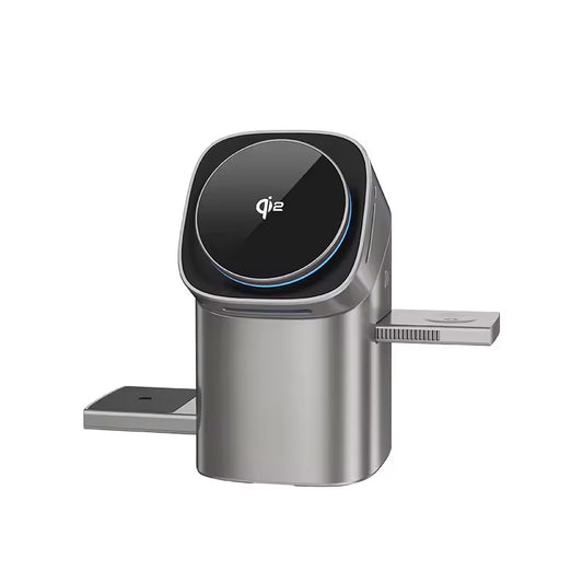 Karikues Wireless Magnetik 3-në-1 Qi2 – 15W Fast Charging për iPhone, Apple Watch dhe AirPods
