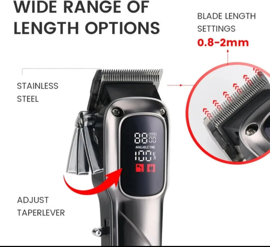 Geemy GM8051 Professional Hair Clipper & Trimmer | 180 min Runtime, 6 Length Settings, Stainless Steel Blade