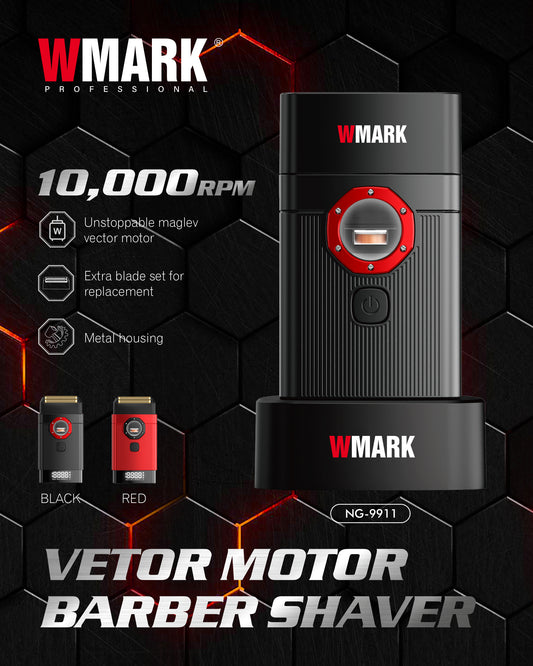 WMARK NG-9911Shaver Profesional – Vector Motor 10000 RPM, Triple Foil Blade, Trup Metalik & Bateri 2000mAh për Meshkuj