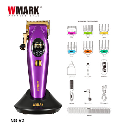 WMARK NG-V2 Professional Hair Clipper – BLDC Motor 7000–9000 RPM, Fade Blade + Ceramic