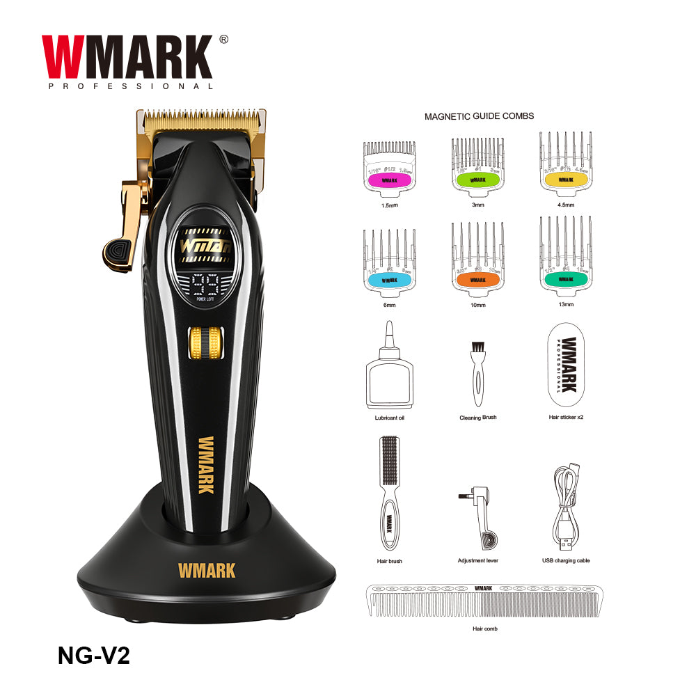 WMARK NG-V2 Professional Hair Clipper – BLDC Motor 7000–9000 RPM, Fade Blade + Ceramic