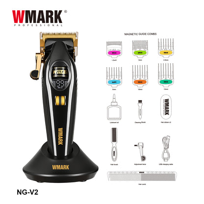 WMARK NG-V2 Professional Hair Clipper – BLDC Motor 7000–9000 RPM, Fade Blade + Ceramic