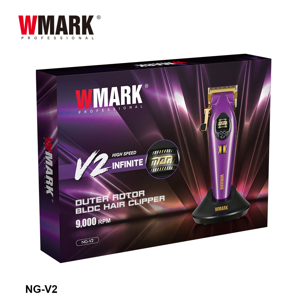 WMARK NG-V2 Professional Hair Clipper – BLDC Motor 7000–9000 RPM, Fade Blade + Ceramic