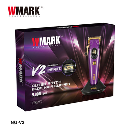 WMARK NG-V2 Professional Hair Clipper – BLDC Motor 7000–9000 RPM, Fade Blade + Ceramic