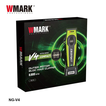 WMARK NG-V4 Professional BLDC Hair Clipper – 8000 RPM Cordless Hair Clipper with DLC Fade Blade, 3000mAh Battery & LED Light
