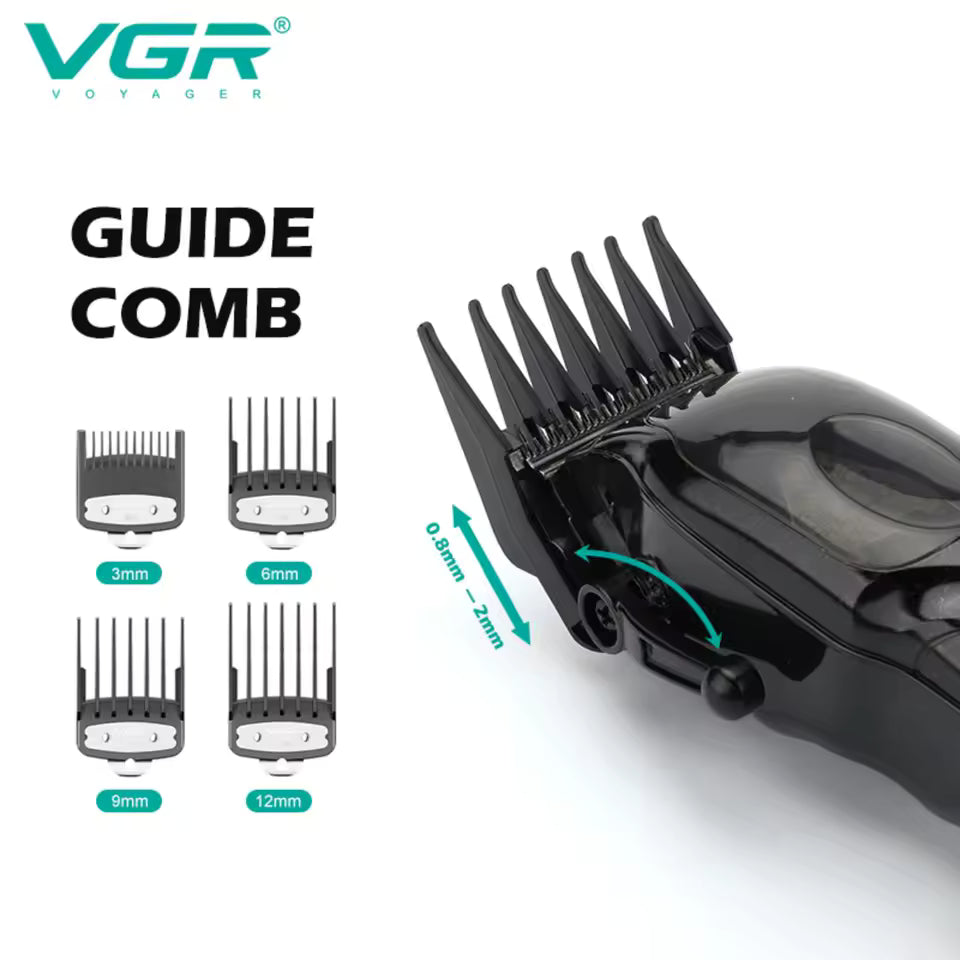 VGR V-002 Trimmer Profesional – 9000 RPM, Motor Magnetik, Pa Kabëll & i Rikarikueshëm