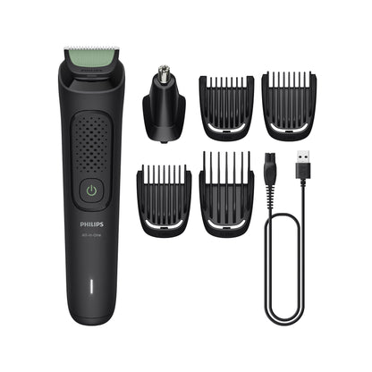 Philips MG3915/15 All-in-One Trimmer 3000 Series – 6-in-1 Grooming Kit për Mjekër, Flokë dhe Trup me Self-Sharpening Blades & LED Charging